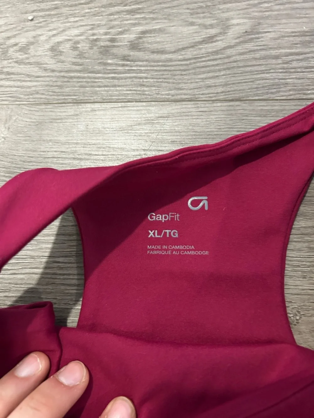 GAP Red and Navy Ribbed Racerback Crop Tops - Picture 2 of 3